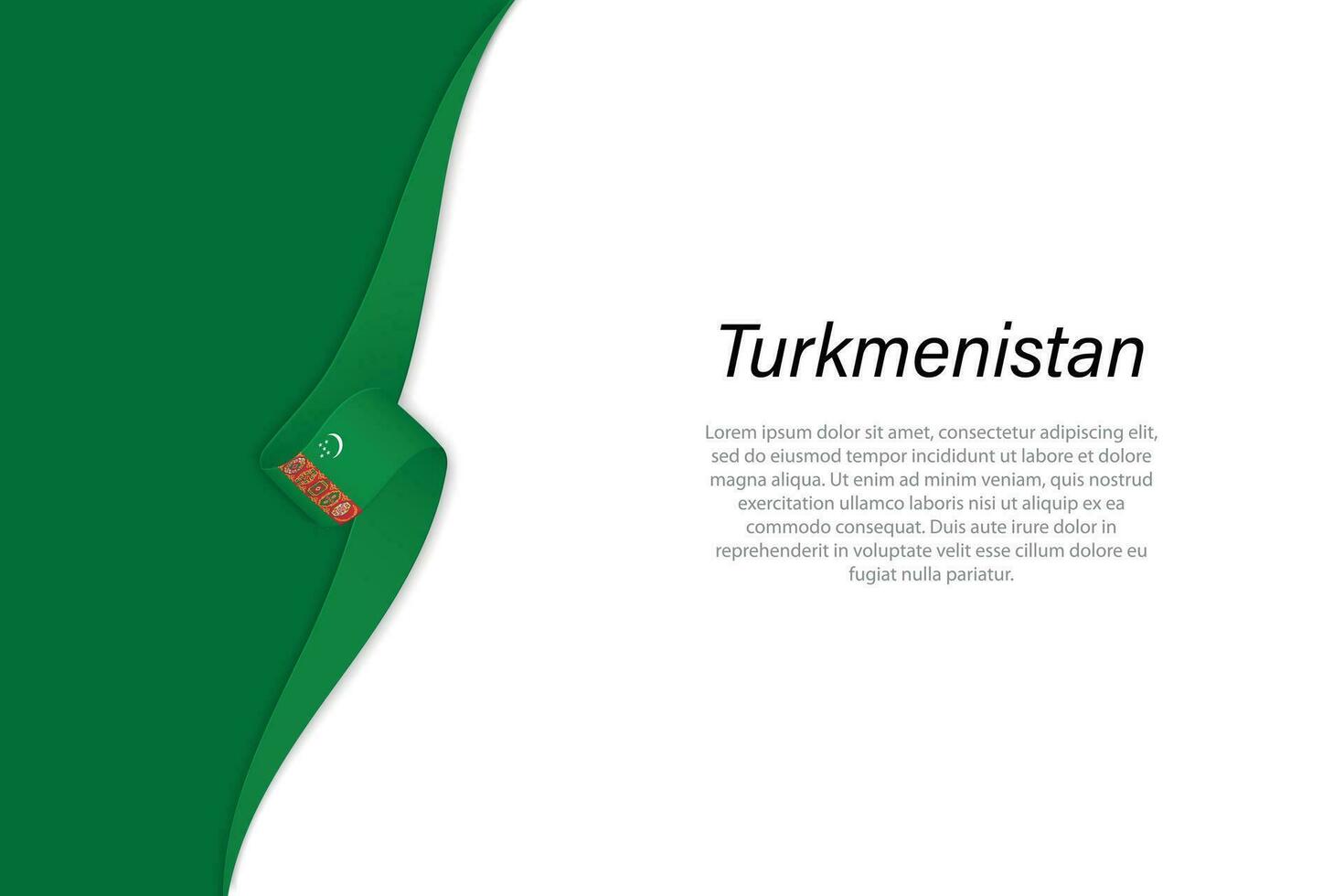 Golf vlag van turkmenistan met copyspace achtergrond vector