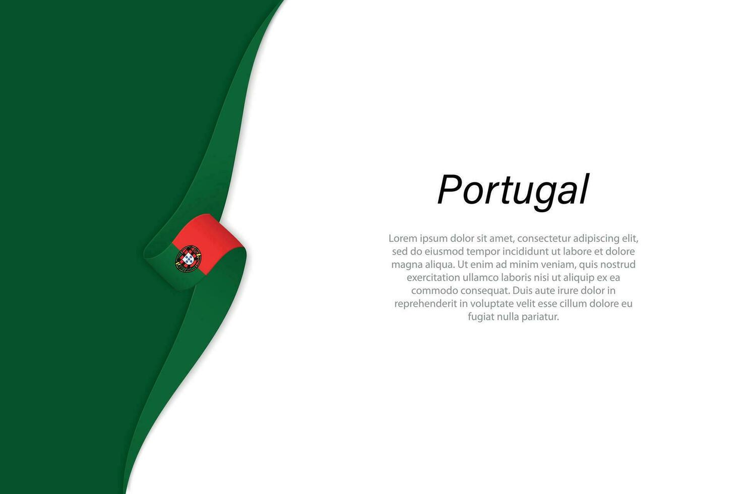 Golf vlag van Portugal met copyspace achtergrond. vector