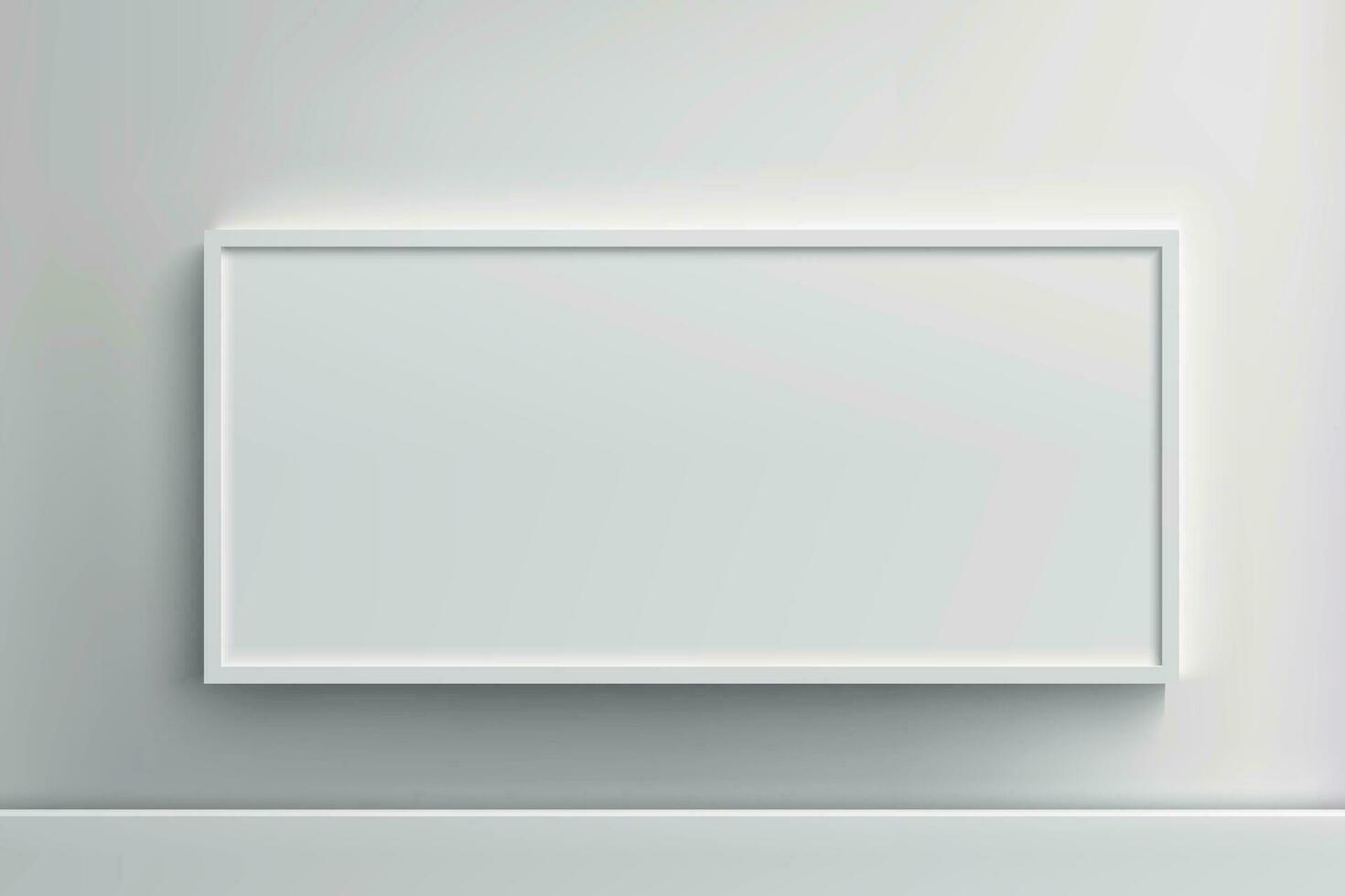 realistisch licht doos sjabloon, aanplakbord teken kader Aan muur achtergrond vector