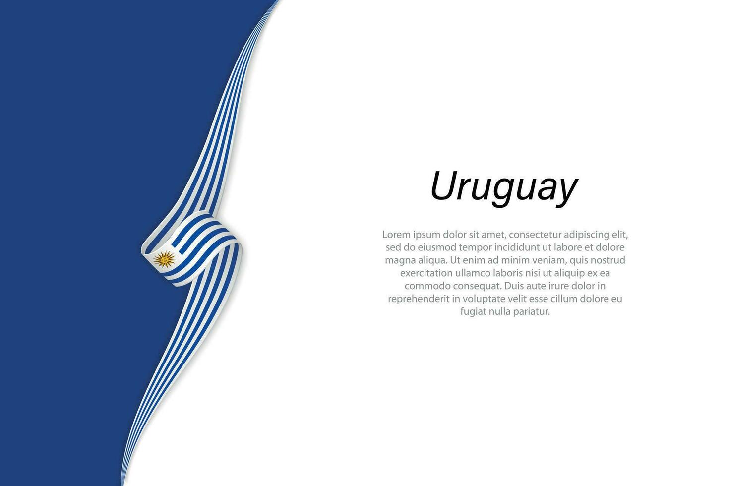 Golf vlag van Uruguay met copyspace achtergrond. vector