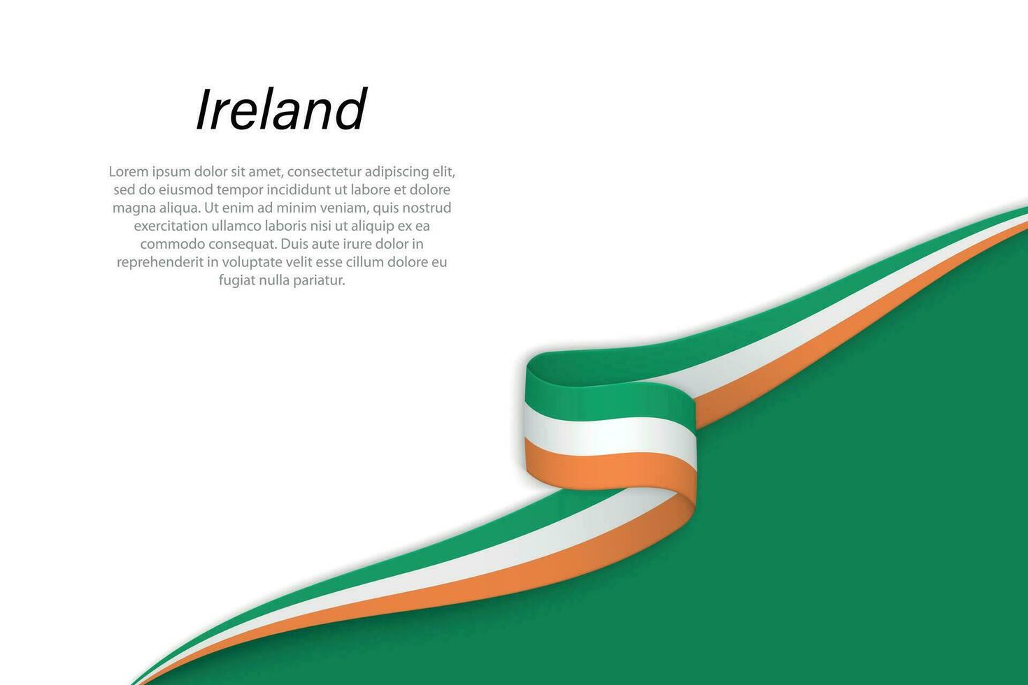 Golf vlag van Ierland met copyspace achtergrond vector