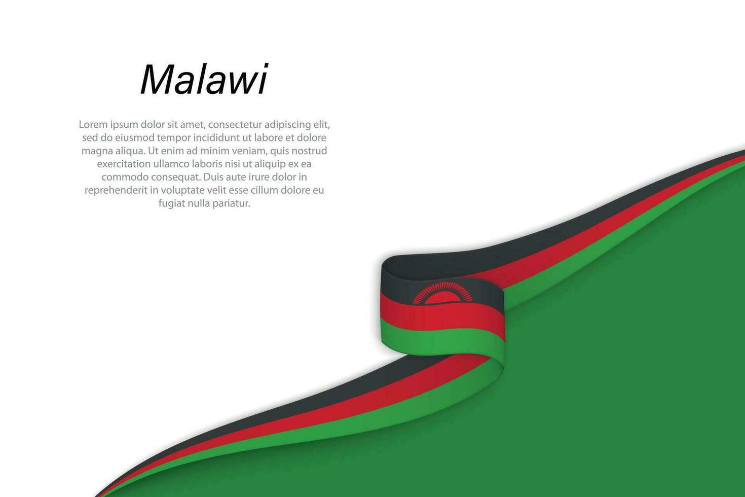 Golf vlag van Malawi met copyspace achtergrond vector