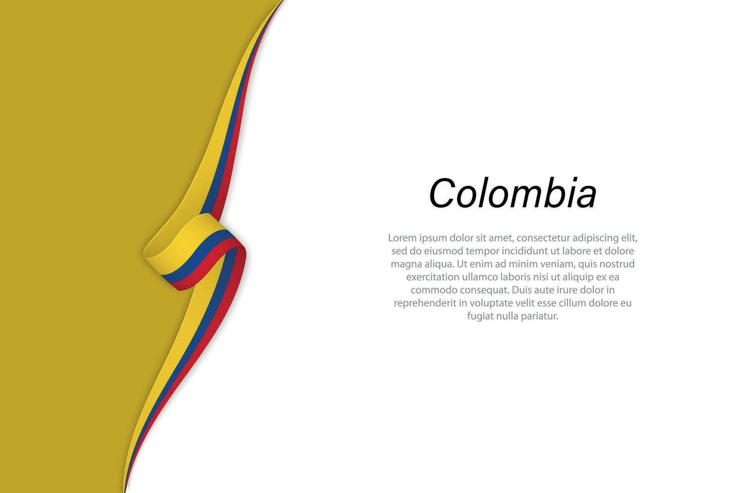 Golf vlag van Colombia met copyspace achtergrond. vector