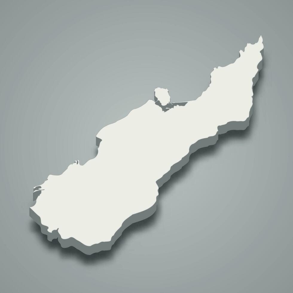 3d isometrische kaart van Nelson is een regio van nieuw Zeeland vector