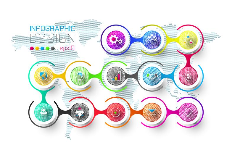 Zakelijke infographic met 13 stappen. vector