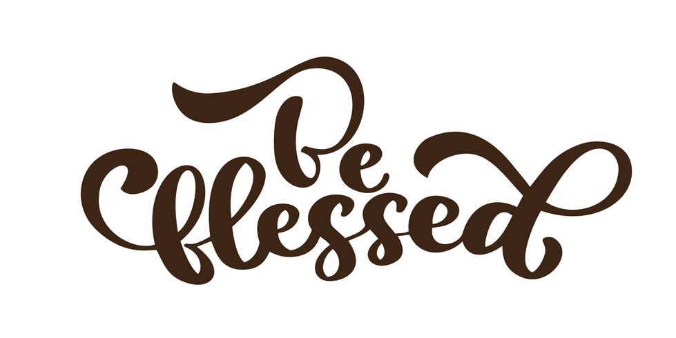 Wees gezegend - Thanksgiving belettering en decor herfst. Hand getrokken vectordiekalligrafieillustratie op wit wordt geïsoleerd vector