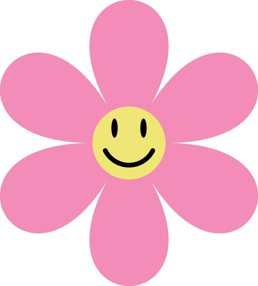 roze glimlachen bloem icoon geïsoleerd Aan wit achtergrond . vector illustratie