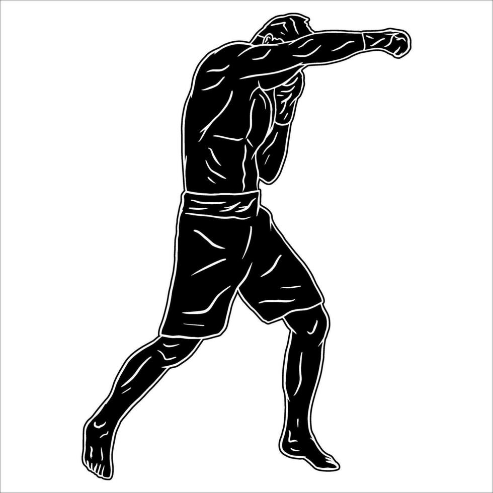 pencak silat silhouet vector