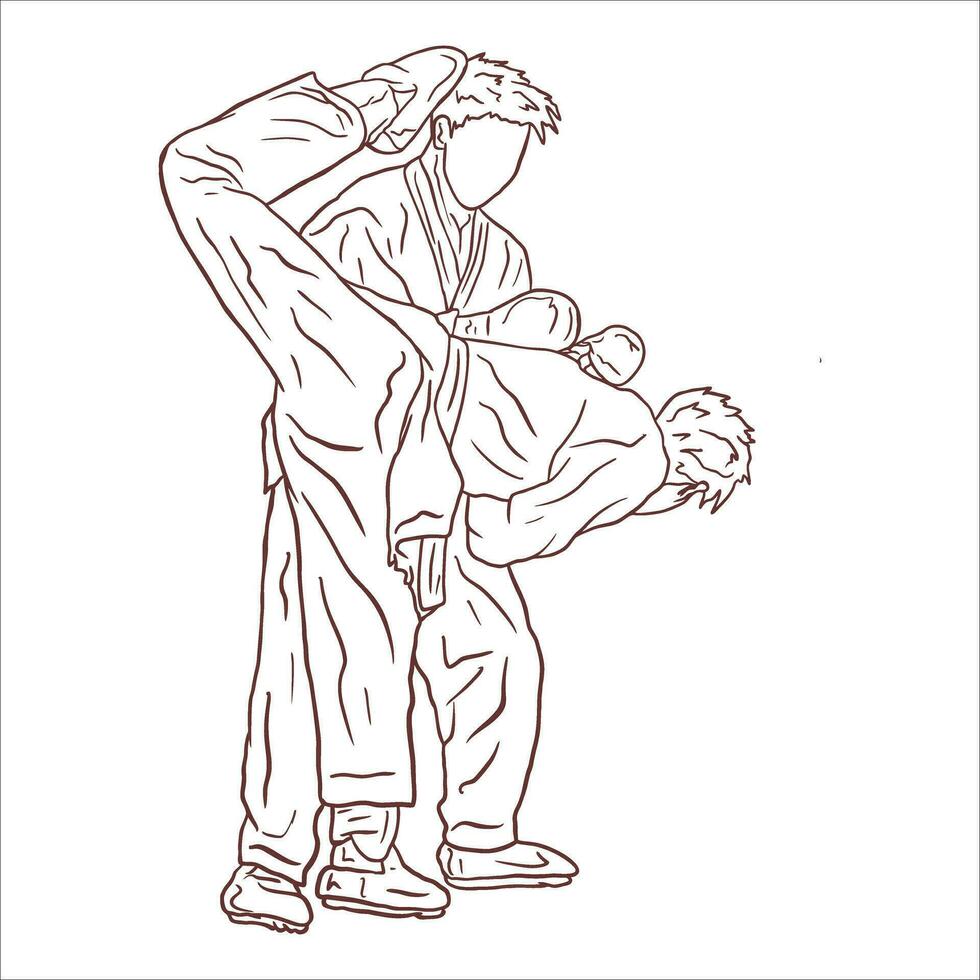 karate illustrtion sparren vector kumite