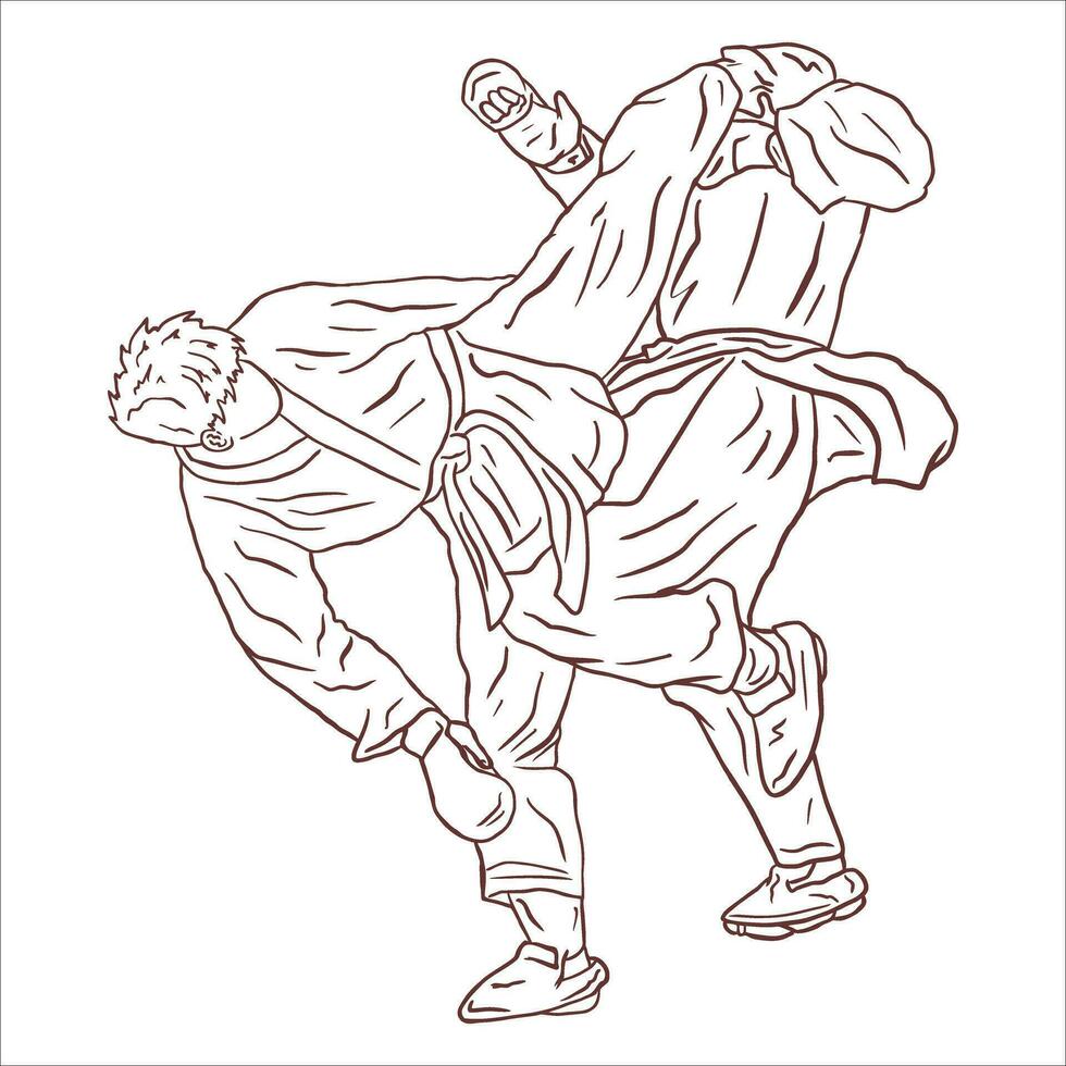 karate illustrtion sparren vector kumite