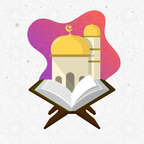 Vlakke Moderne Heilige Al Quran Vector Illustration