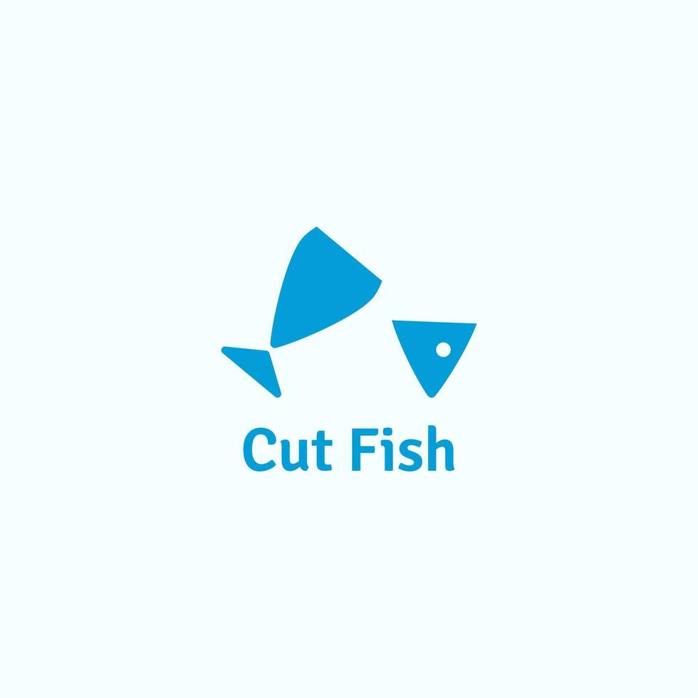 vis logo besnoeiing in voor de helft. vector