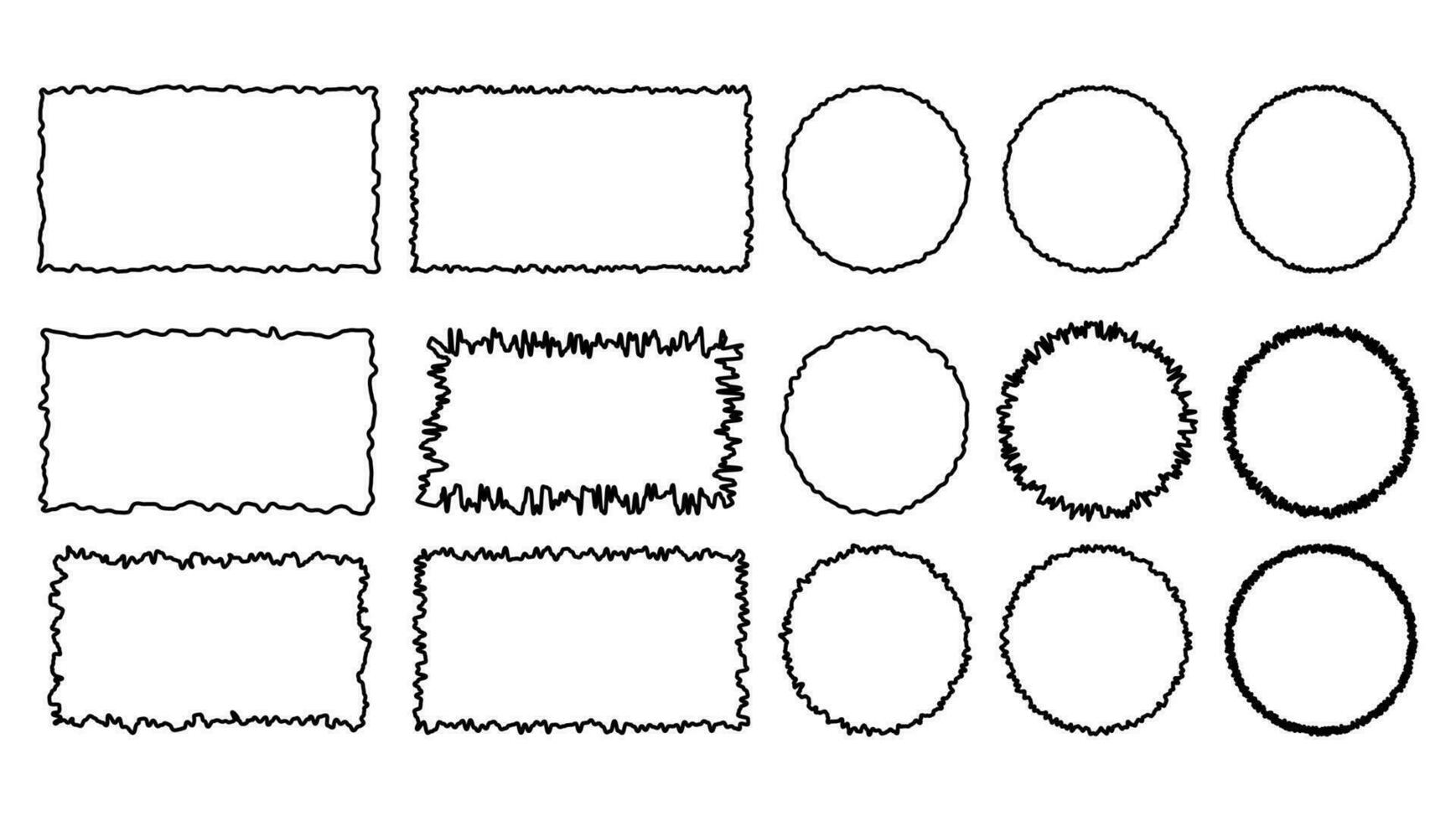 rechthoek gekarteld kader rand vector. ruw gescheurd grunge collage. Rust in vrede besnoeiing strip grens voor ambacht banier of tekst krassen set. blanco zwart gescheurd karton kostganger silhouet sjabloon verzameling vector