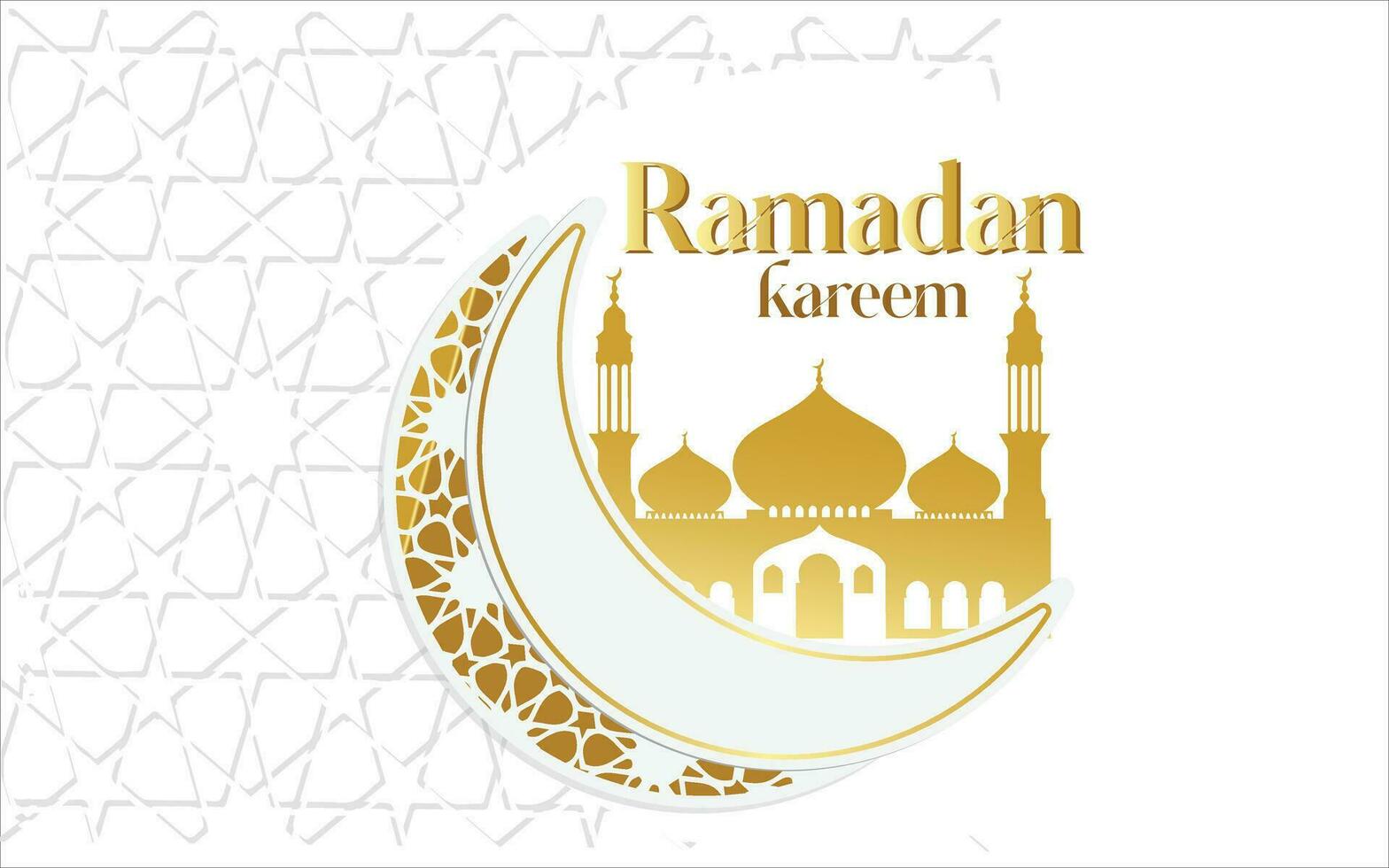 Ramadan kareem Islamitisch sociaal media banier in goud en wit achtergrond. vector