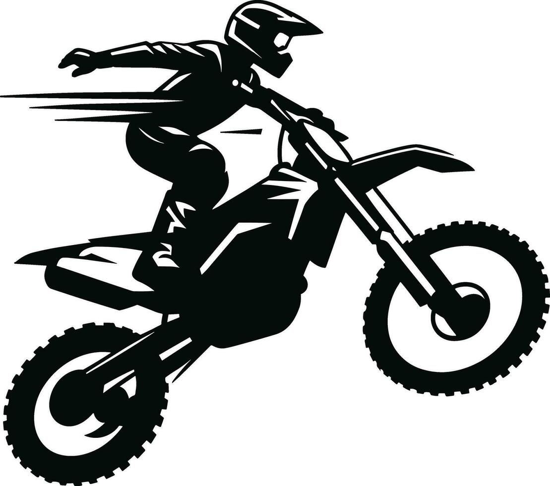 ai gegenereerd motorcross rijder silhouet illustratie pro vector