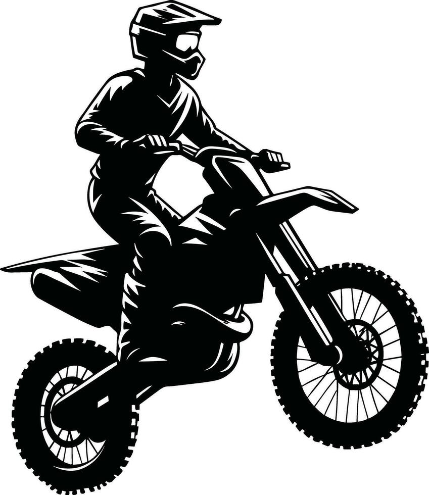 ai gegenereerd motorcross rijder silhouet illustratie vrij vector