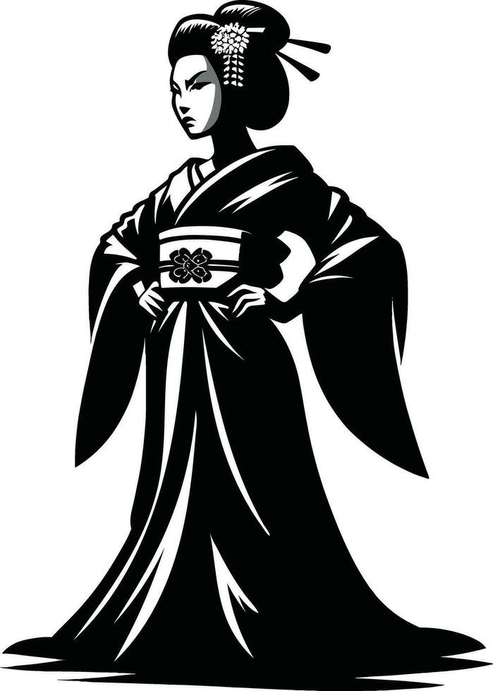 ai gegenereerd Japans geisha clip art illustratie pro vector