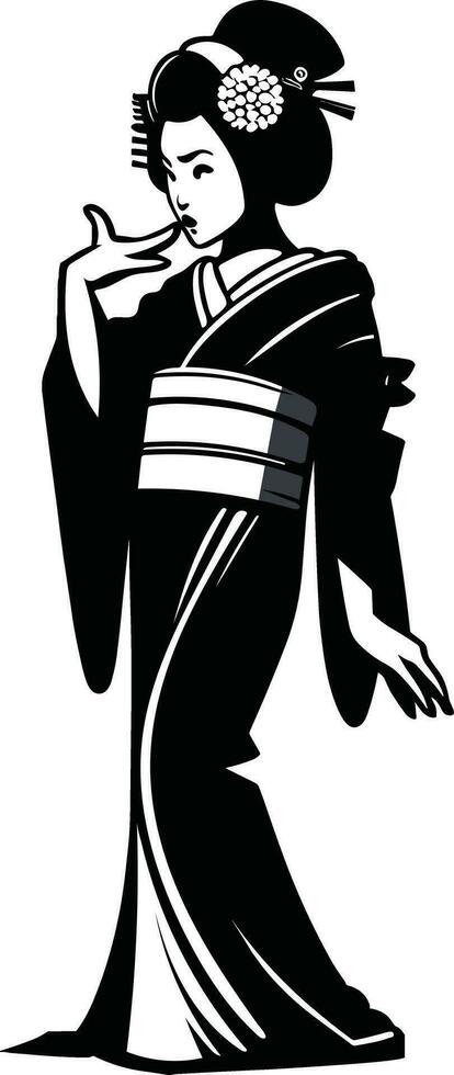 ai gegenereerd Japans geisha clip art illustratie pro vector