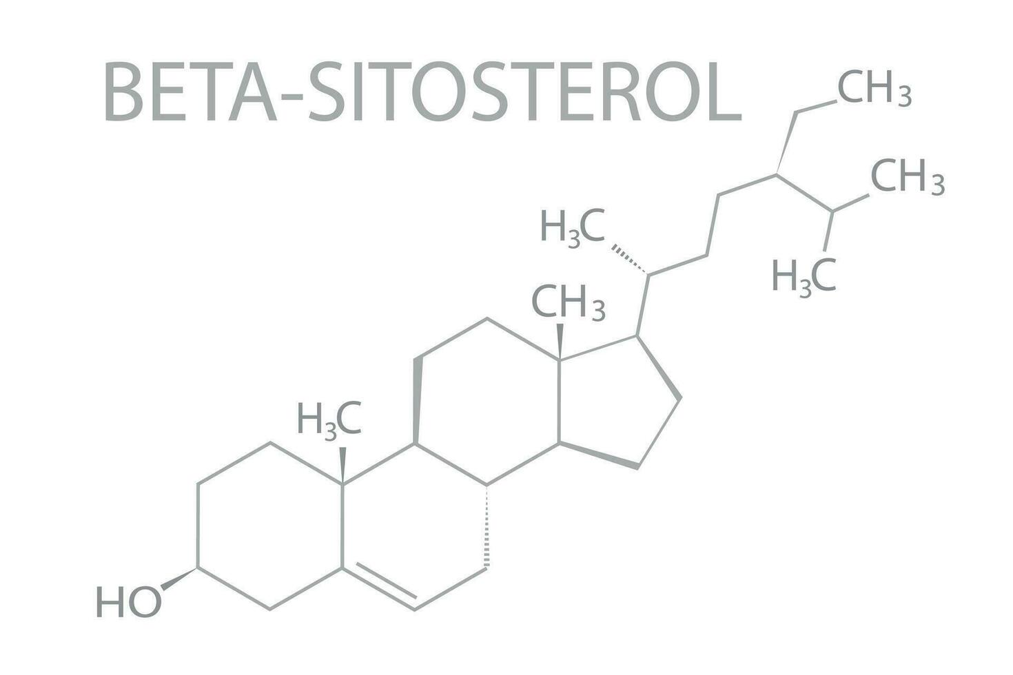 bèta-sitosterol moleculair skelet- chemisch formule vector