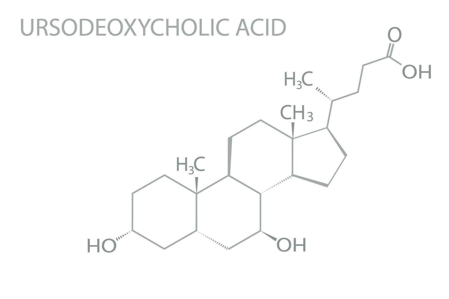 ursodeoxycholisch zuur moleculair skelet- chemisch formule vector