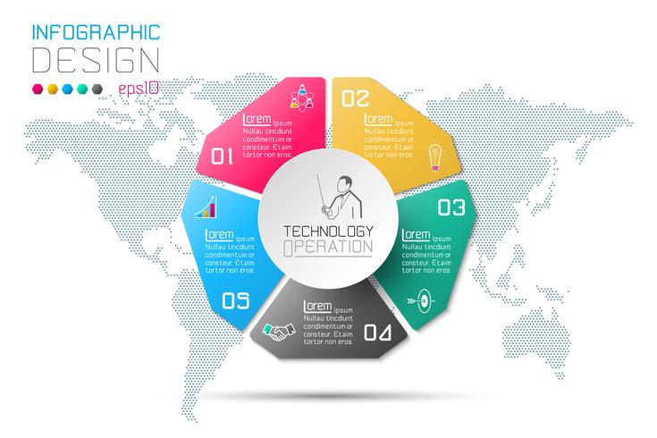 Zakelijke stap opties en abstracte infographics nummer opties sjabloon. vector