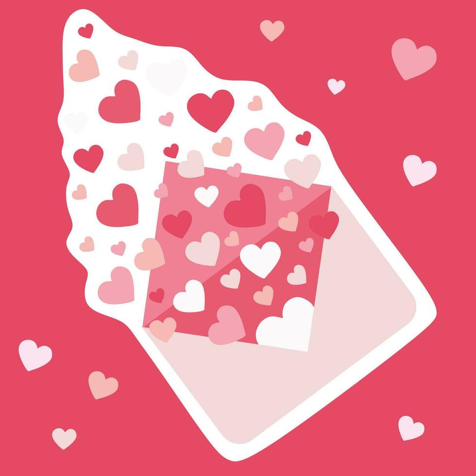 worden mijn Valentijn vector groet kaart. liefde brief met vliegend harten Aan roze achtergrond. valentijnsdag dag bericht illustratie voor poster, afdrukbare sticker pak, mobiel app. romantisch ontwerp grafisch