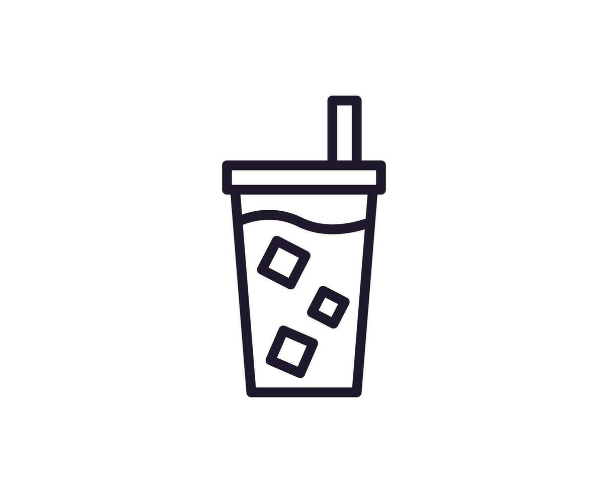 koffie naar Gaan vector lijn icoon. premie kwaliteit logo voor web plaatsen, ontwerp, online winkels, bedrijven, boeken, advertenties. zwart schets pictogram geïsoleerd Aan wit achtergrond