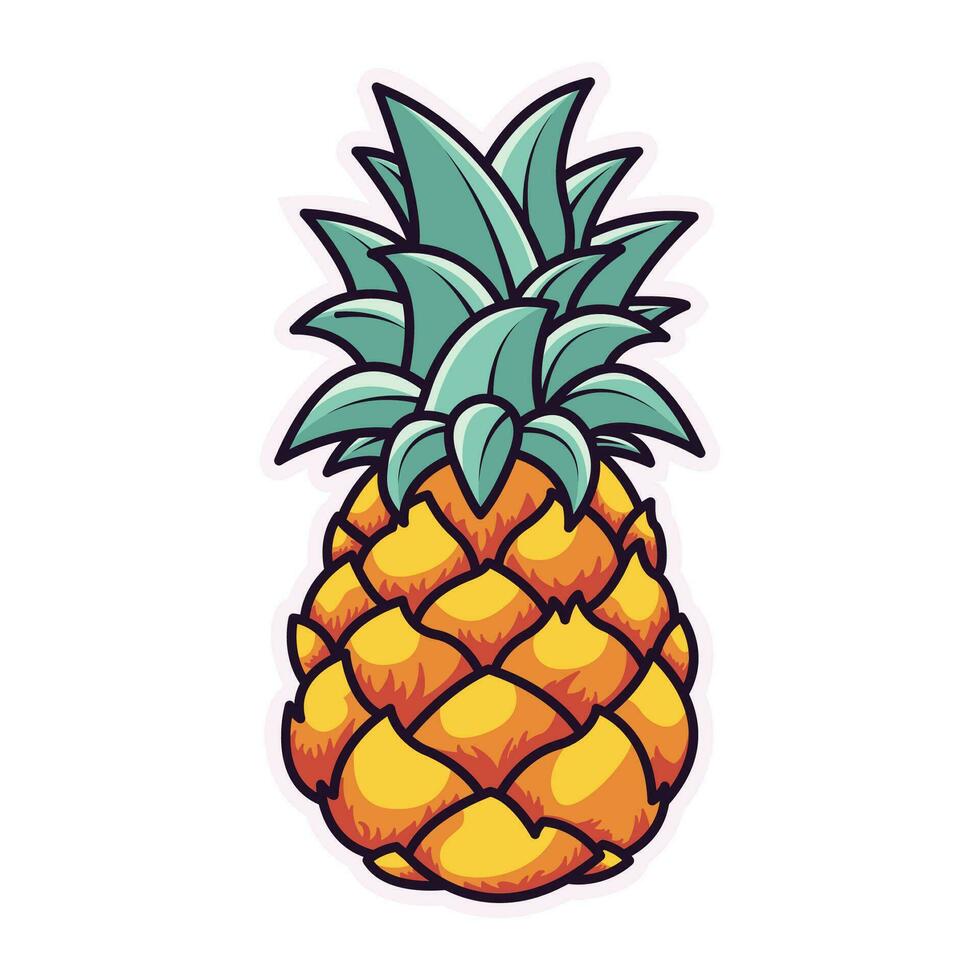 ananas levendig vlak afbeelding. perfect voor verschillend kaarten, textiel, web plaatsen, apps vector