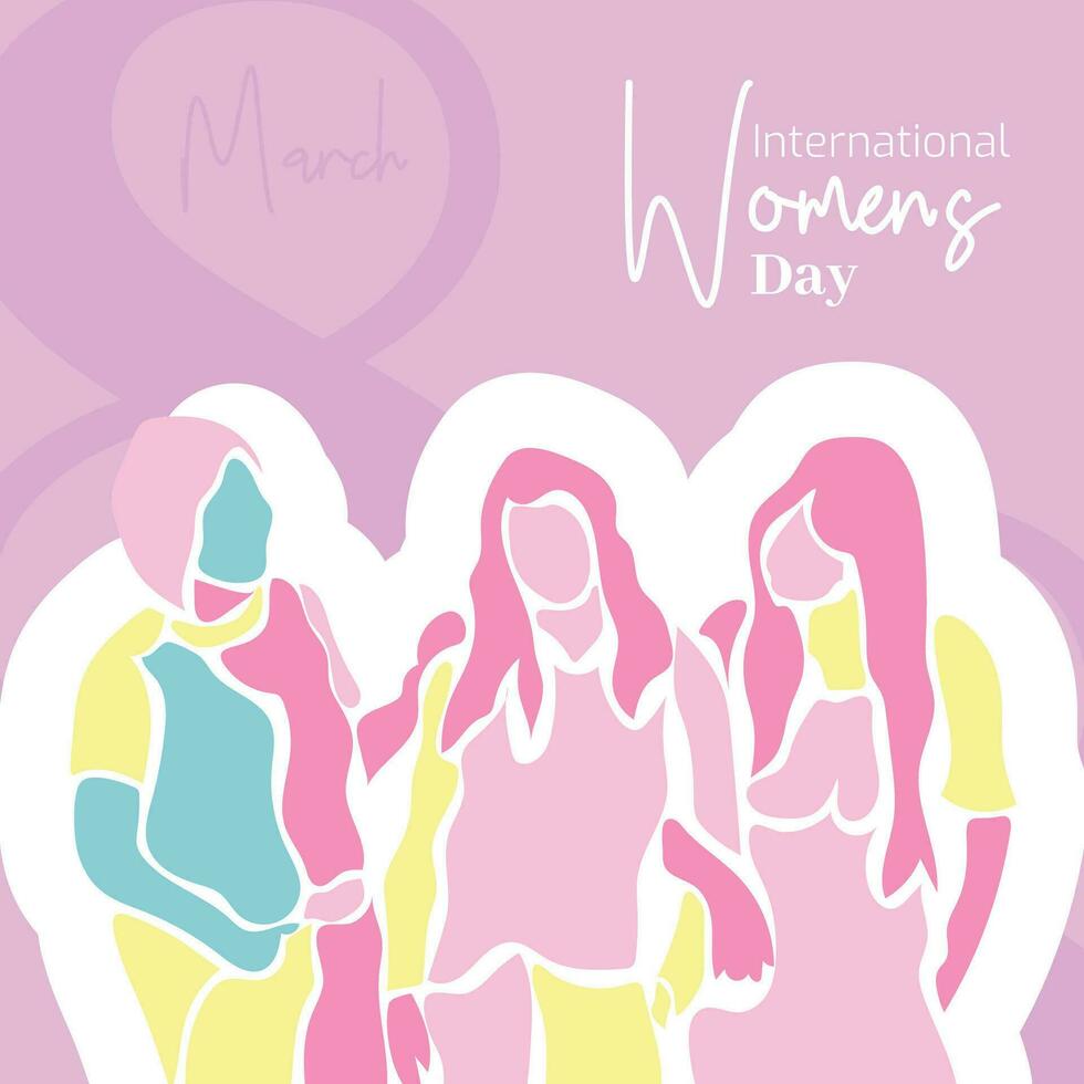 vector vlak ontwerp Internationale vrouwen dag illustratie