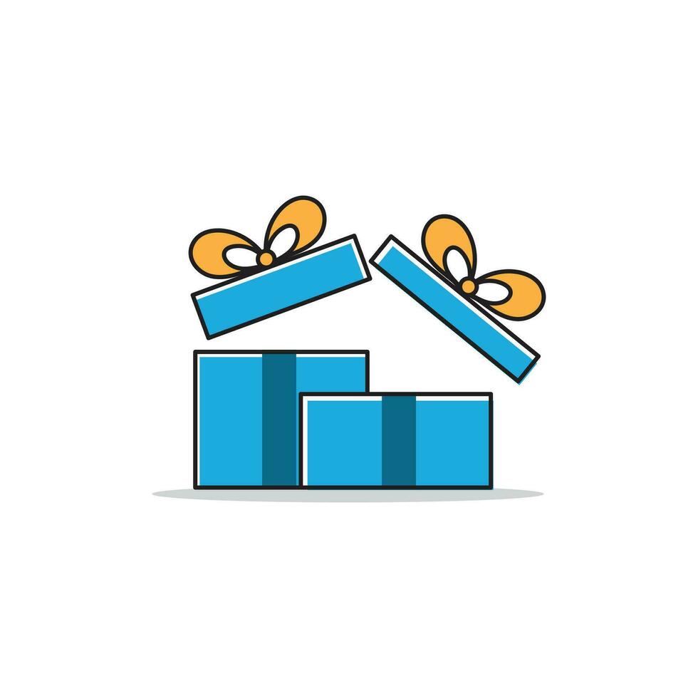 blauw geschenk verrassing doos, geschikt voor verjaardag geschenk, speciaal pakket, geschenk, magie doos, met icoon vector illustratie model-