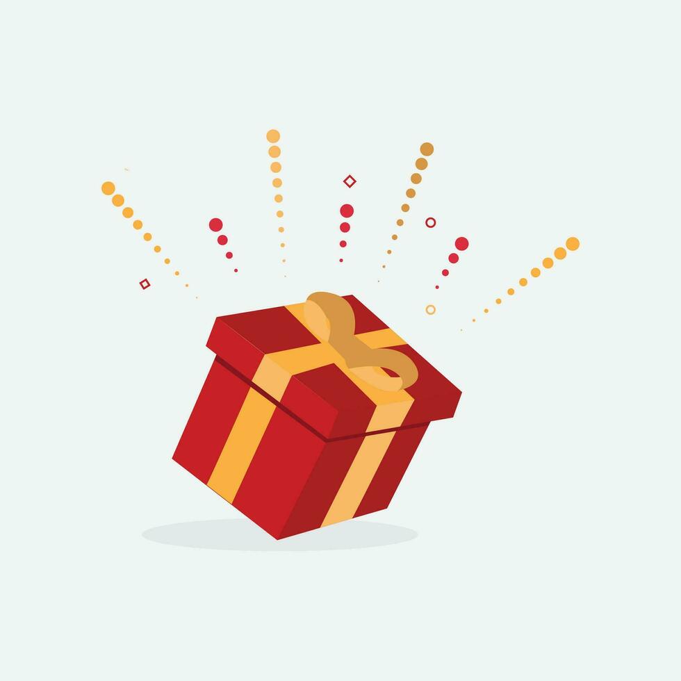 rood geschenk verrassing doos, geschikt voor verjaardag geschenk, speciaal pakket, geschenk, magie doos, stijl icoon vector illustratie