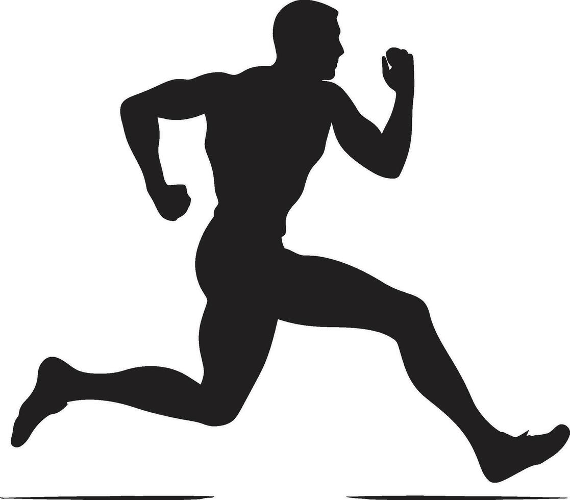 snel stromen rennen atleten zwart logo snel pas zwart vector icoon van mannetje loper