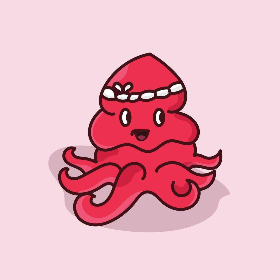 logo vector illustratie icoon. schattig tekenfilm Octopus