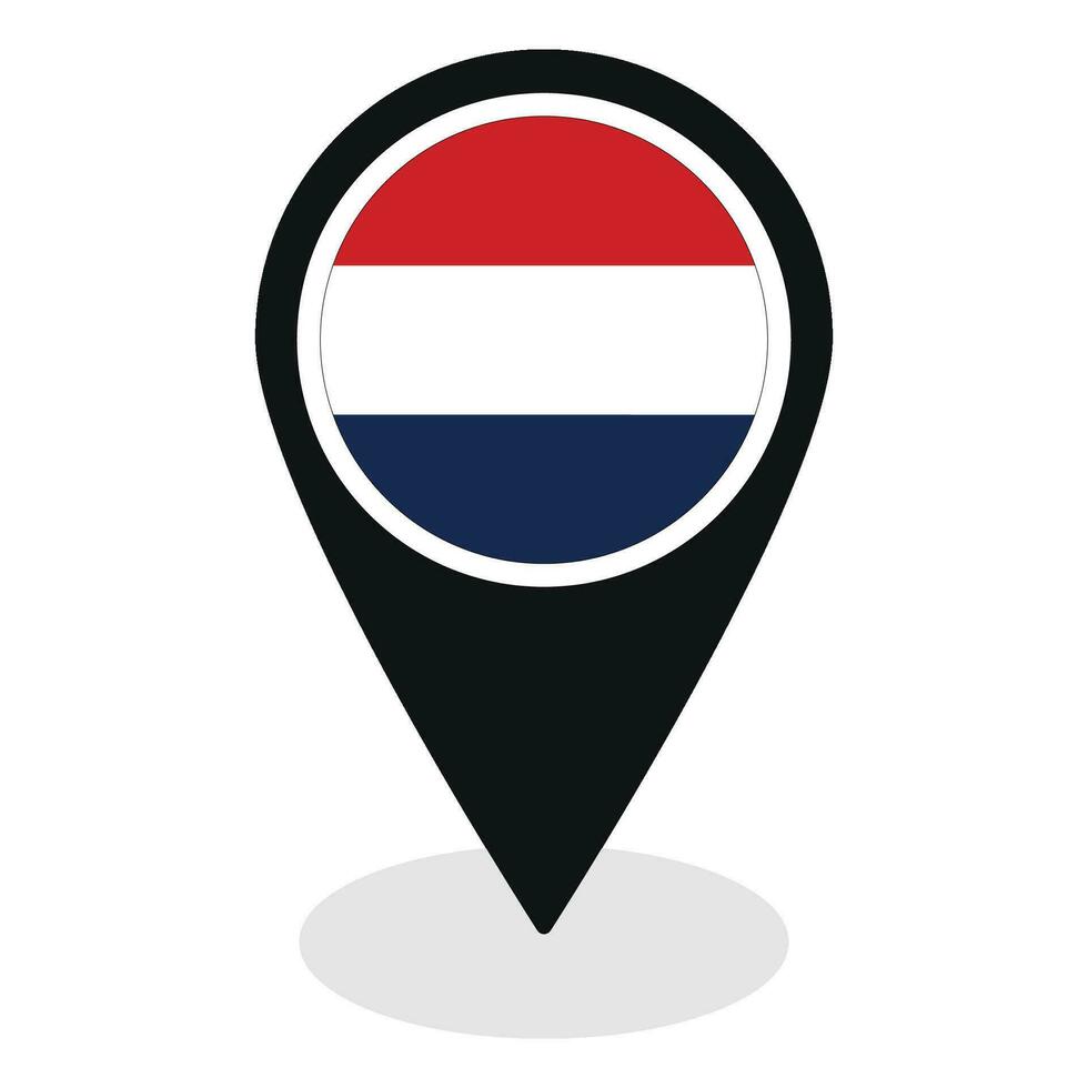 Nederland vlag Aan kaart nauwkeurig icoon geïsoleerd. vlag van Nederland vector