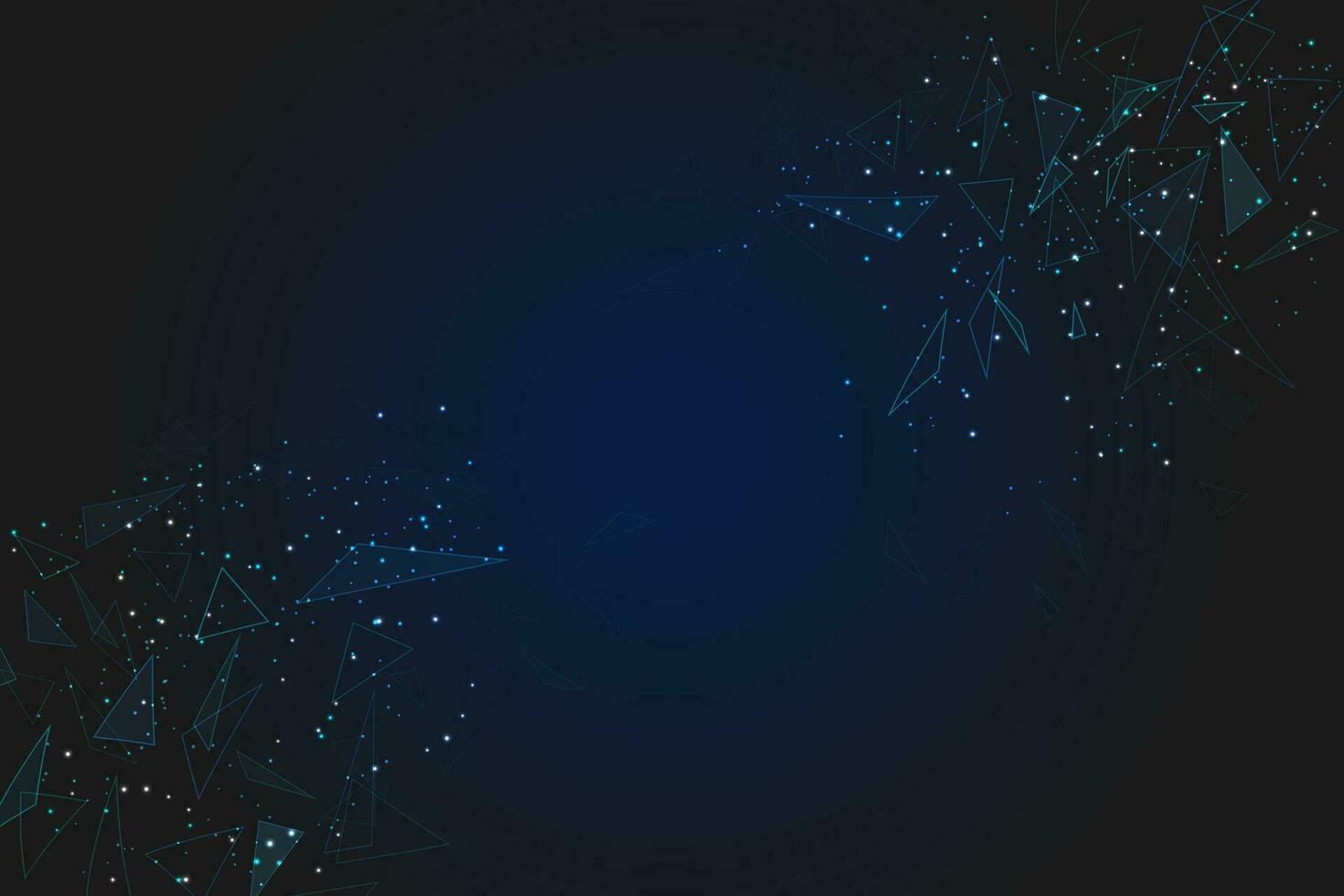 abstract blauw achtergrond. veelhoekige laag poly wireframe illustratie looks Leuk vinden sterren in de blask nacht lucht in spase of vliegend glas scherven. digitaal web, internet ontwerp vector