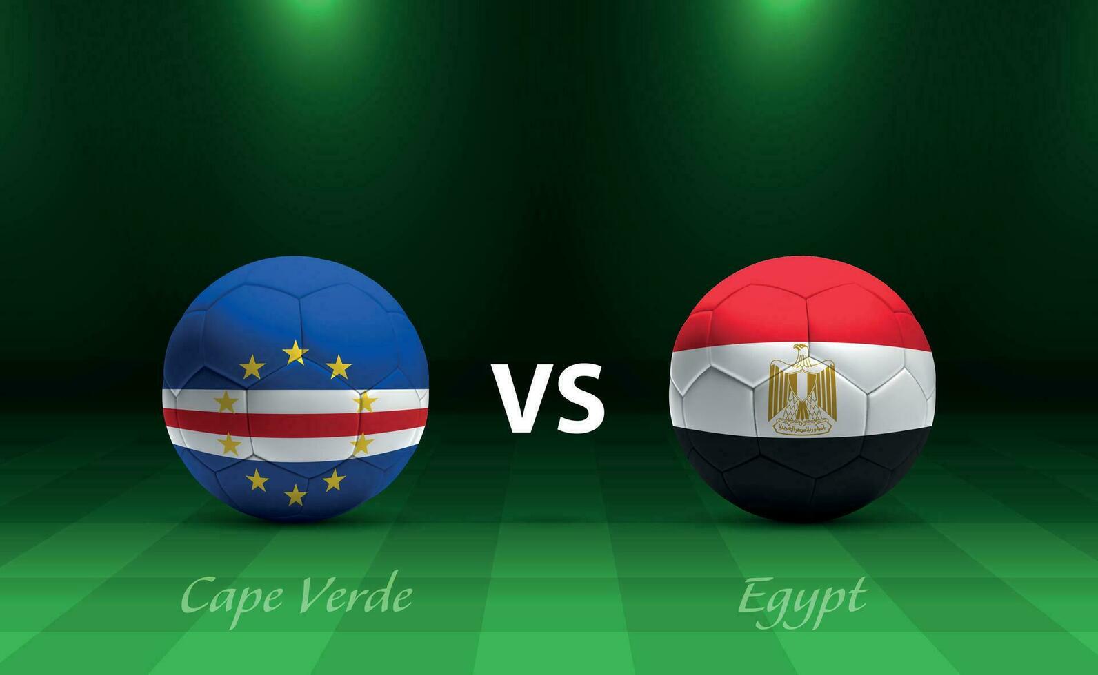 kaap verde vs Egypte Amerikaans voetbal scorebord uitzending sjabloon vector
