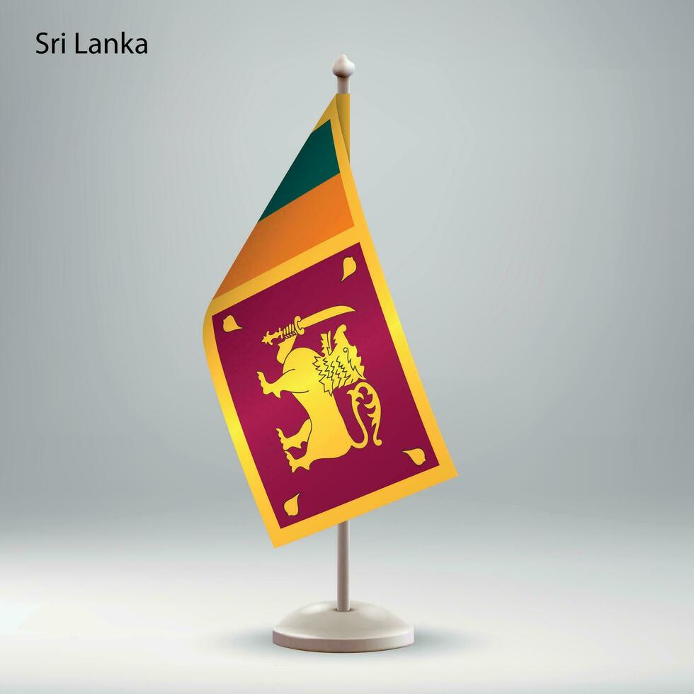 vlag van sri lanka hangende Aan een vlag stellage. vector