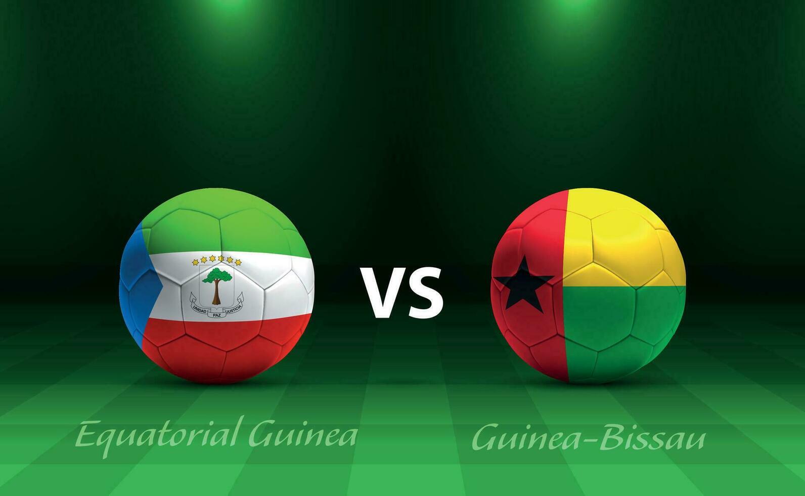 equatoriaal Guinea vs Guinea-Bissau Amerikaans voetbal scorebord uitzending sjabloon vector