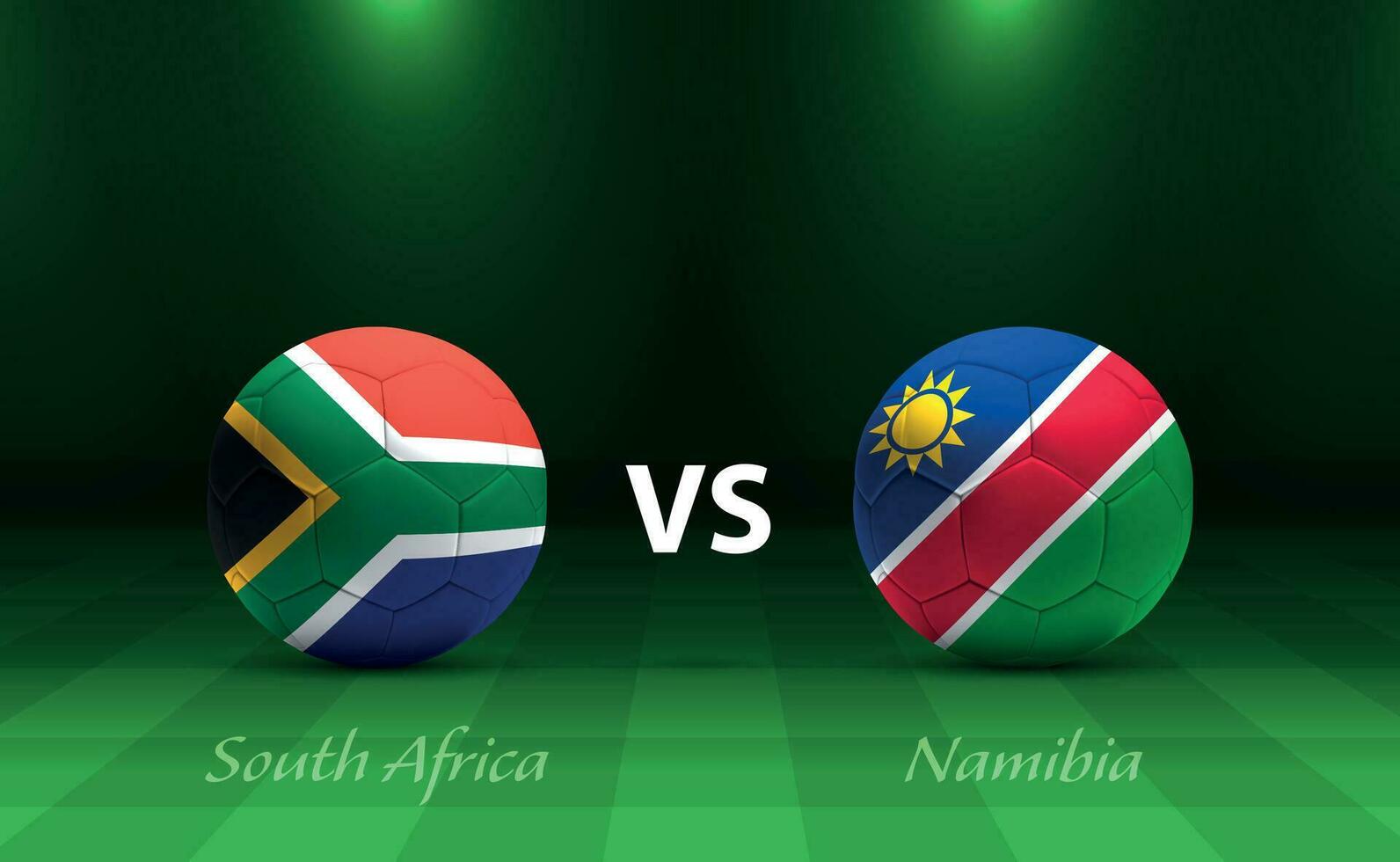 zuiden Afrika vs Namibië Amerikaans voetbal scorebord uitzending sjabloon vector