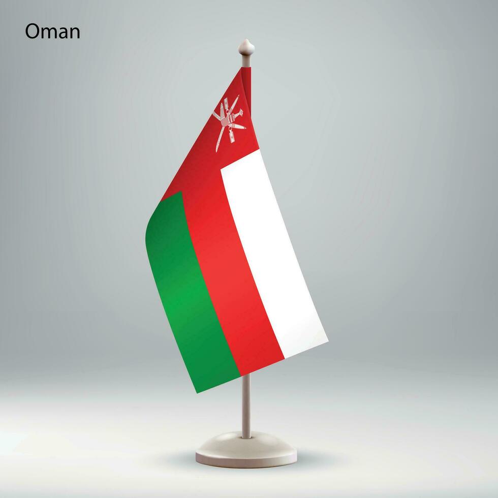 vlag van Oman hangende Aan een vlag stellage. vector