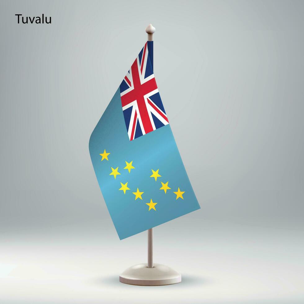 vlag van Tuvalu hangende Aan een vlag stellage. vector