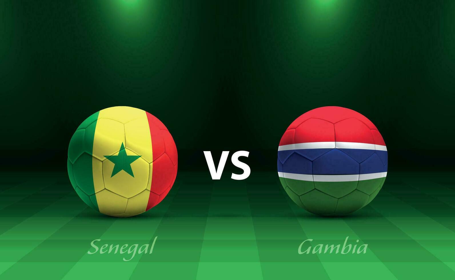 Senegal vs Gambia Amerikaans voetbal scorebord uitzending sjabloon vector