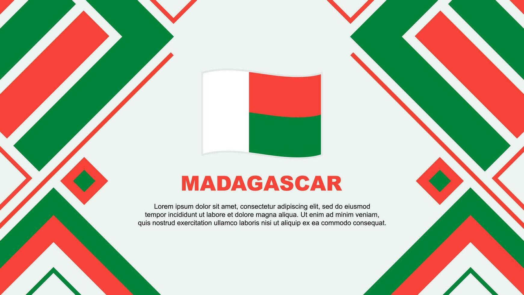 Madagascar vlag abstract achtergrond ontwerp sjabloon. Madagascar onafhankelijkheid dag banier behang vector illustratie. Madagascar vlag