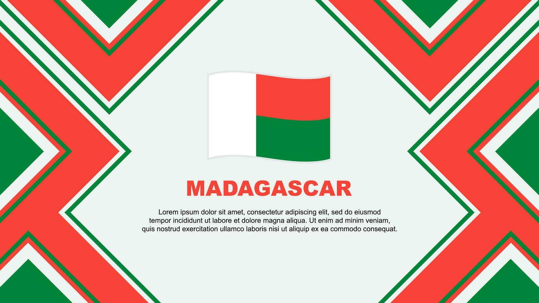 Madagascar vlag abstract achtergrond ontwerp sjabloon. Madagascar onafhankelijkheid dag banier behang vector illustratie. Madagascar vector