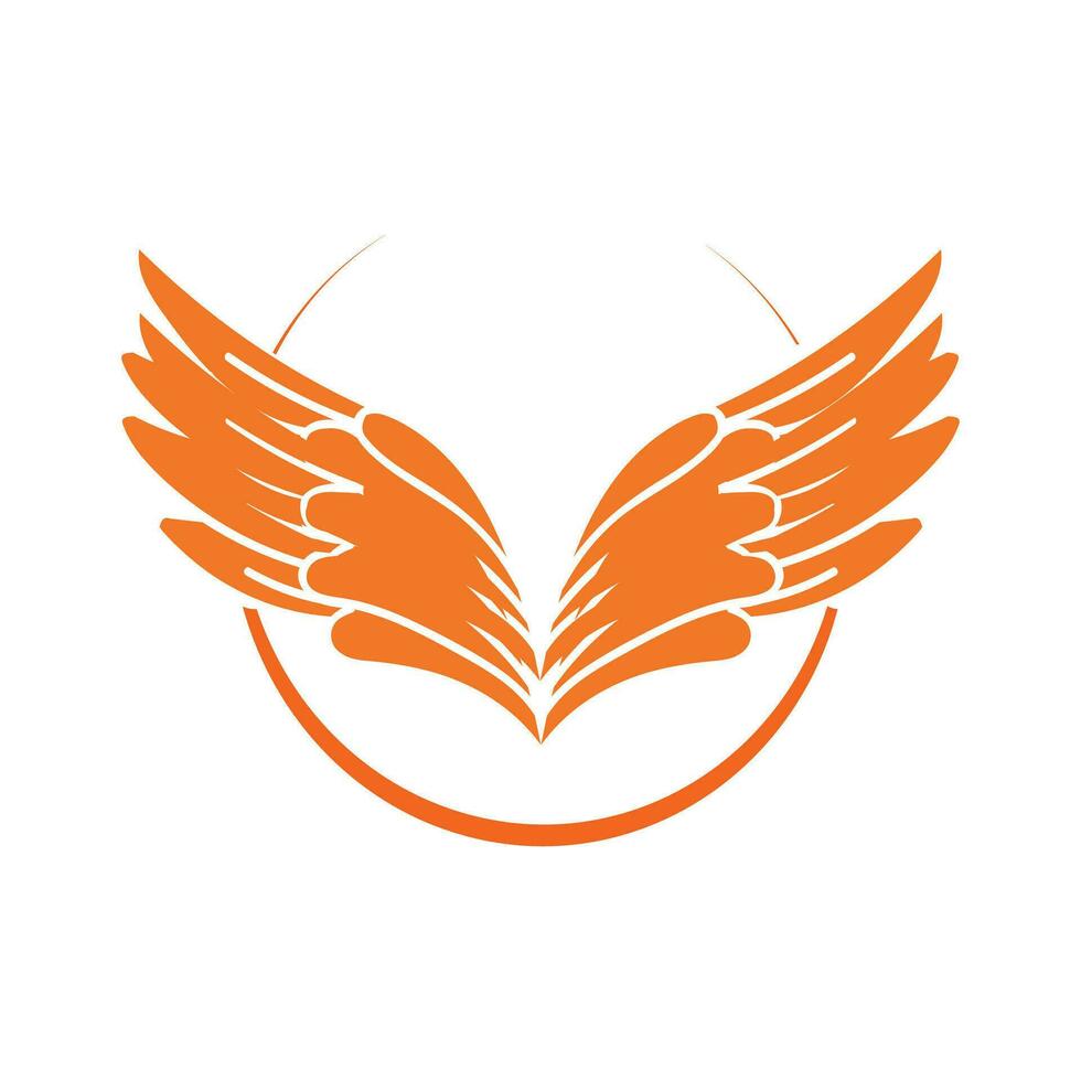 geel zon engel vleugel logo en icoon illustratie vector