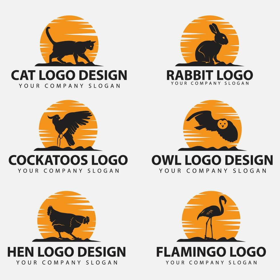 dier silhouet logos reeks vector