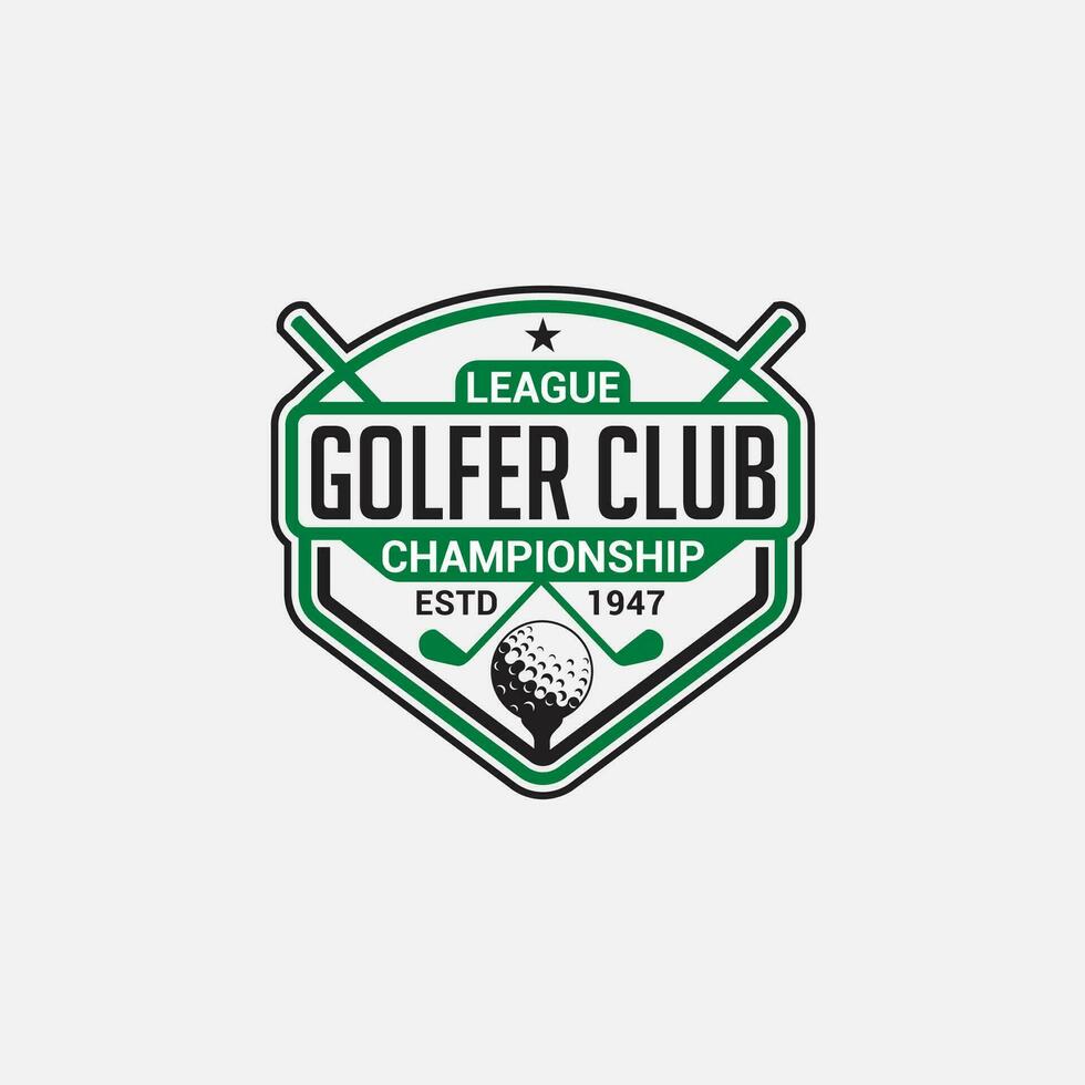 golf logo insigne en sticker vector