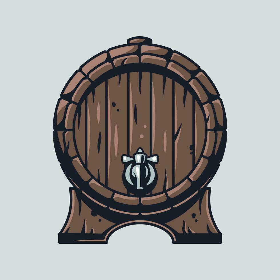 houten vat voor bier wijn whisky bar vector