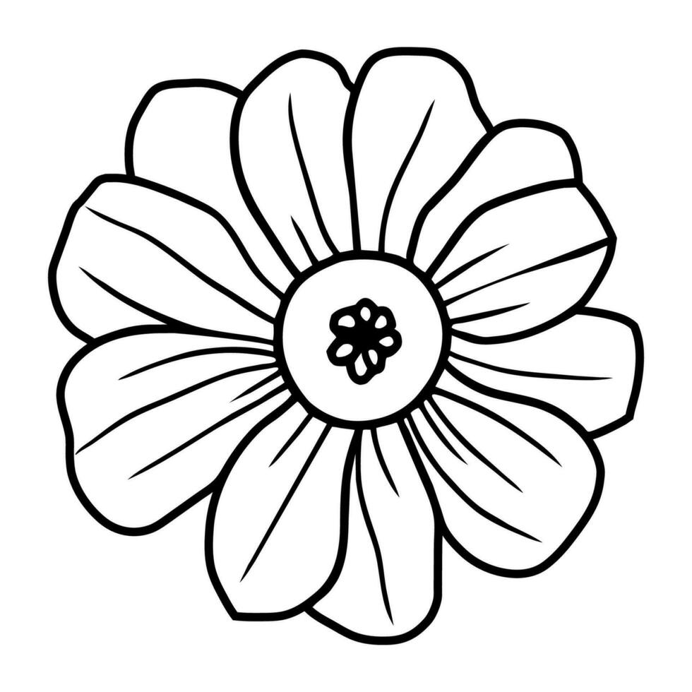 hand- getrokken gemakkelijk bloem illustratie vector