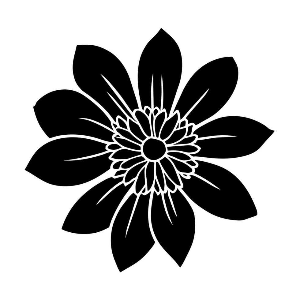 hand- getrokken gemakkelijk bloem illustratie vector